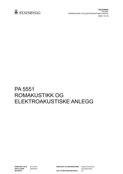 PA 5551 Romakustikk og elektroakustiske anlegg