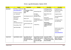 Emne- og aktivitetsplan, høsten 2015