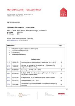 møteinnkalling og saksdokumenter