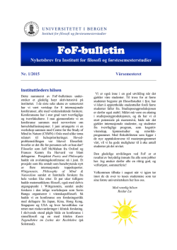 FoF-bulletin 2015 juni - Universitetet i Bergen