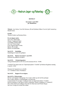 Referat styremøte 2.juni 2015