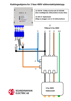 Koblingsskjema for 3 fase 400V stikkontakt/platetopp