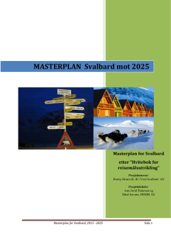 Sluttrapport 14-20, masterplan for reiselivet mot 2025