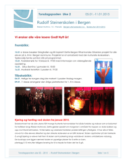 Torsdagsposten uke 2 – 2015 - Rudolf Steinerskolen i Bergen