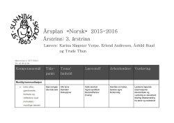 Årsplan «Norsk» 2015-2016