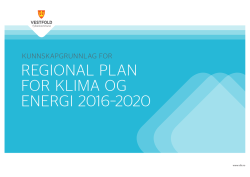 REGIONAL PLAN FOR KLIMA OG ENERGI 2016–2020