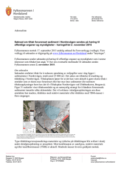 Søknad om tiltak forurenset sediment i Nordrevågen sendes på