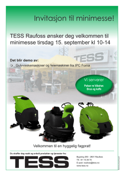 Minimesse TESS Raufoss 15. september kl