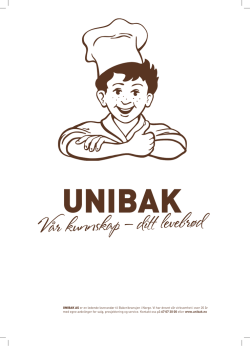 UNIBAK AS er en ledende leverandør til Bakeribransjen