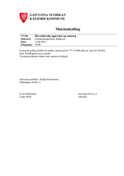 M&oslash;teinnkalling - K&aring;fjord kommune
