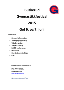 Buskerud Gymnastikkfestival 2015 Gol 6. og 7. juni