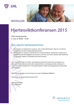 Invitasjon til hjertesviktkonferanse 8 mai 2015