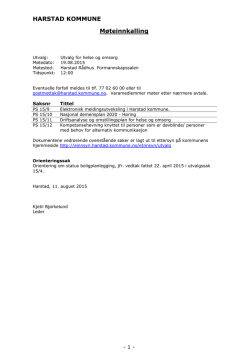HARSTAD KOMMUNE M&oslash;teinnkalling
