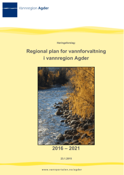 Regional plan for vannforvaltning for vannregion Agder 2016