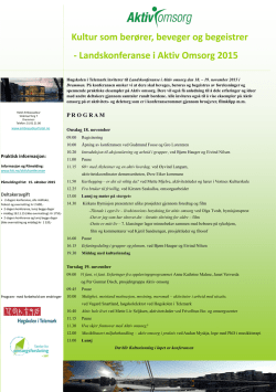 Invitasjon landskonferansen Aktiv omsorg 2015