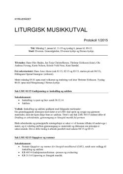 Protokoll fra Liturgisk musikkutvalg 5.