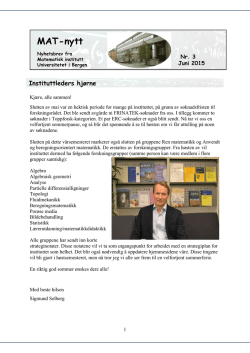 MAT-nytt - Matematisk institutt