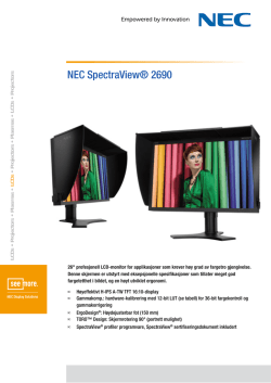 NEC SpectraView® 2690 - NEC Display Solutions Europe