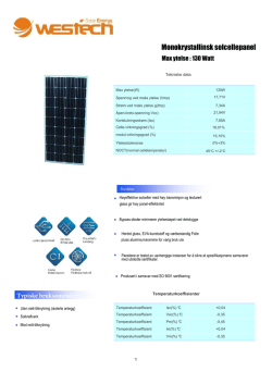 datablad-130W Westech-solar