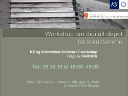 Workshop om digitalt depot for kommunene