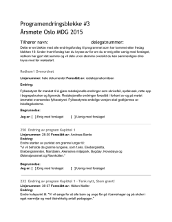 Programendringsblekke #3 Årsmøte Oslo MDG 2015