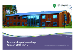 Ramstadskogen barnehage Årsplan 2015-2016