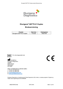 Elucigene® QST*R-21 Euplex Bruksanvisning