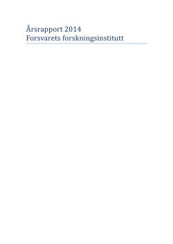 Årsrapport 2014 - Forsvarets forskningsinstitutt
