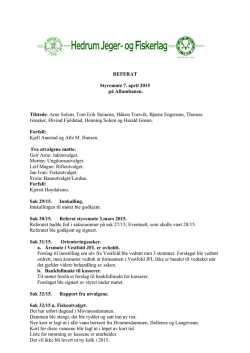 Referat styremøte7. april 2015