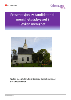 Presentasjon av kandidater til menighetsrådsvalget i Røyken menighet
