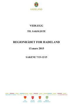 Vedlegg til regionrådet for Hadeland 13.03.15