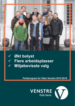 Partiprogram for Våler Venstre 2015-2019