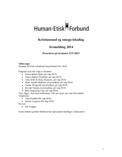 Kristiansund og omegn lokallag Årsmelding 2014 - Human