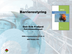 Barrierestyring – Geir Erik Frafjord