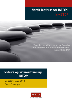 Forkus og videreutdanning ISTDP Stavanger 2016.pages - N