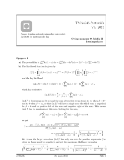 TMA4245 Statistikk V˚ar 2015 - Institutt for matematiske fag