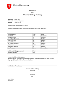 Møtebok - Utval for drift og utvikling - 01.09.2015