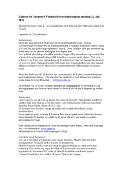 Referat fra Årsmøte i Veierland hytteeierforening mandag 21. juli 2014