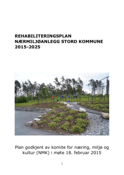 Rehabiliteringsplan nærmiljøanlegg Stord kommune 2015-2025