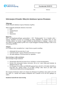 Informasjon til kunder tilknyttet databasen Agresso Drammen