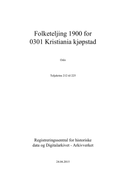 Folketeljing 1900 for 0301 Kristiania kjøpstad