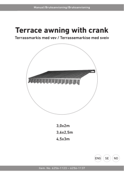 Terrace awning with crank