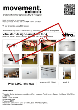 Vitra stort design-skrivebord for 4 personer, WorKit serien, Design