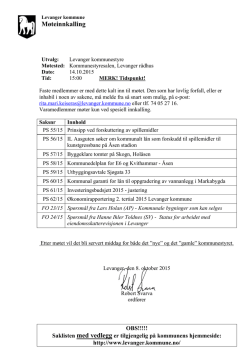 Møteinnkalling - Levanger kommune