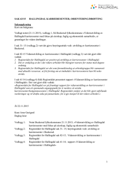 Sak 63-15 - Regionrådet for Hallingdal