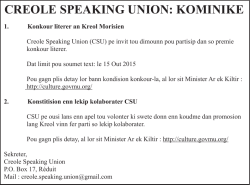 CREOLE SPEAKING UNION: KOMINIKE
