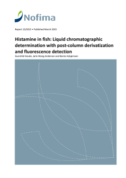 Histamine in fish: Liquid chromatographic determination with post