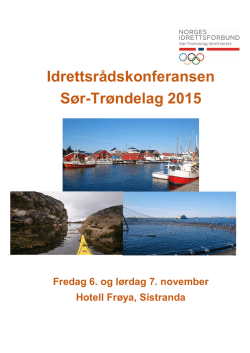 Idrettsrådskonferansen Frøya 2015 - invitasjon