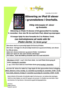 Utlevering av iPad til elever i grunnskolene i Overhalla.