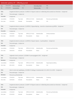 2015 04 27 Offentlig journal SSHF
